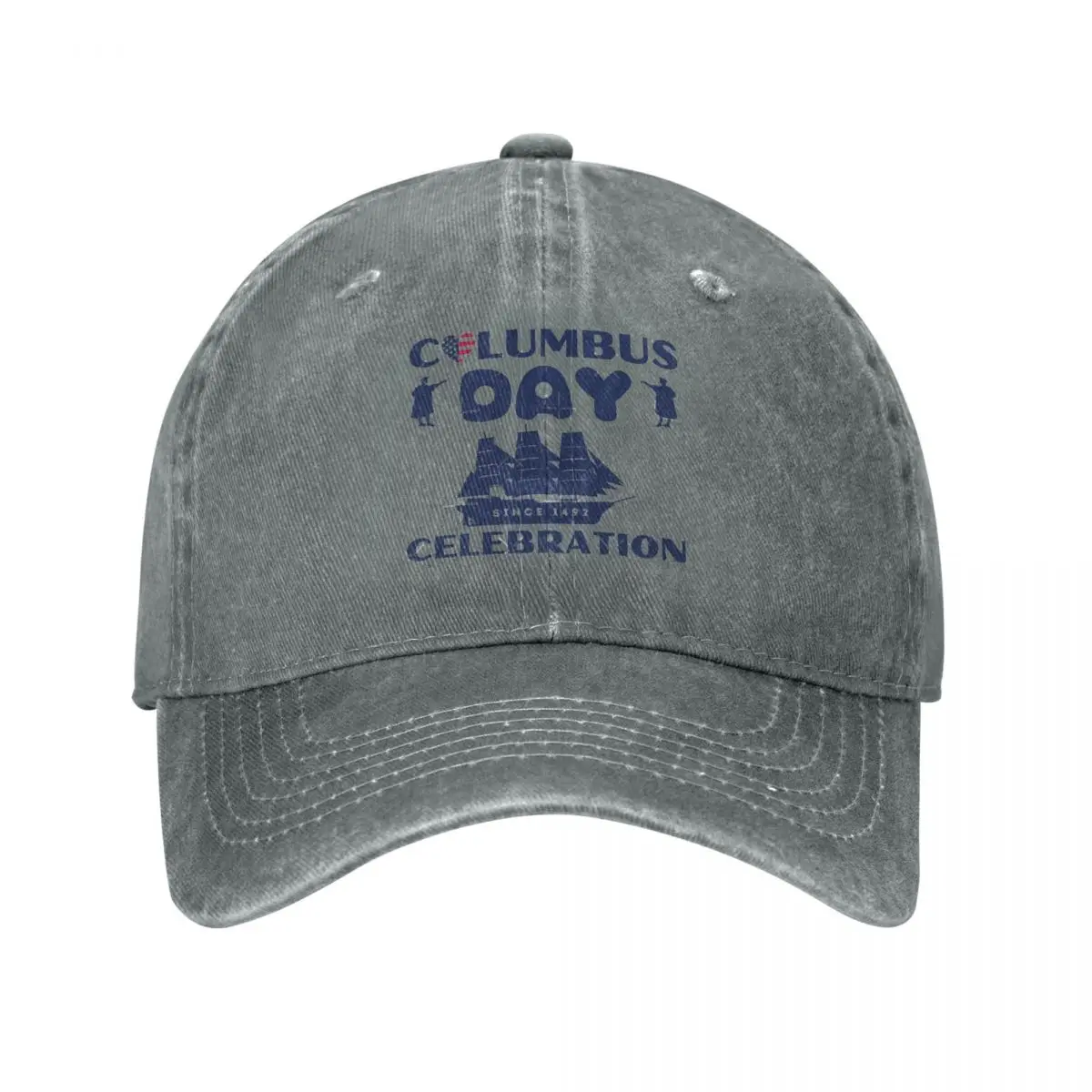 Washed Men's Baseball Cap Columbus Day Celebration, T-shirt Classic Trucker Snapback Caps Dad Hat Columbus Day Golf Hats fugees