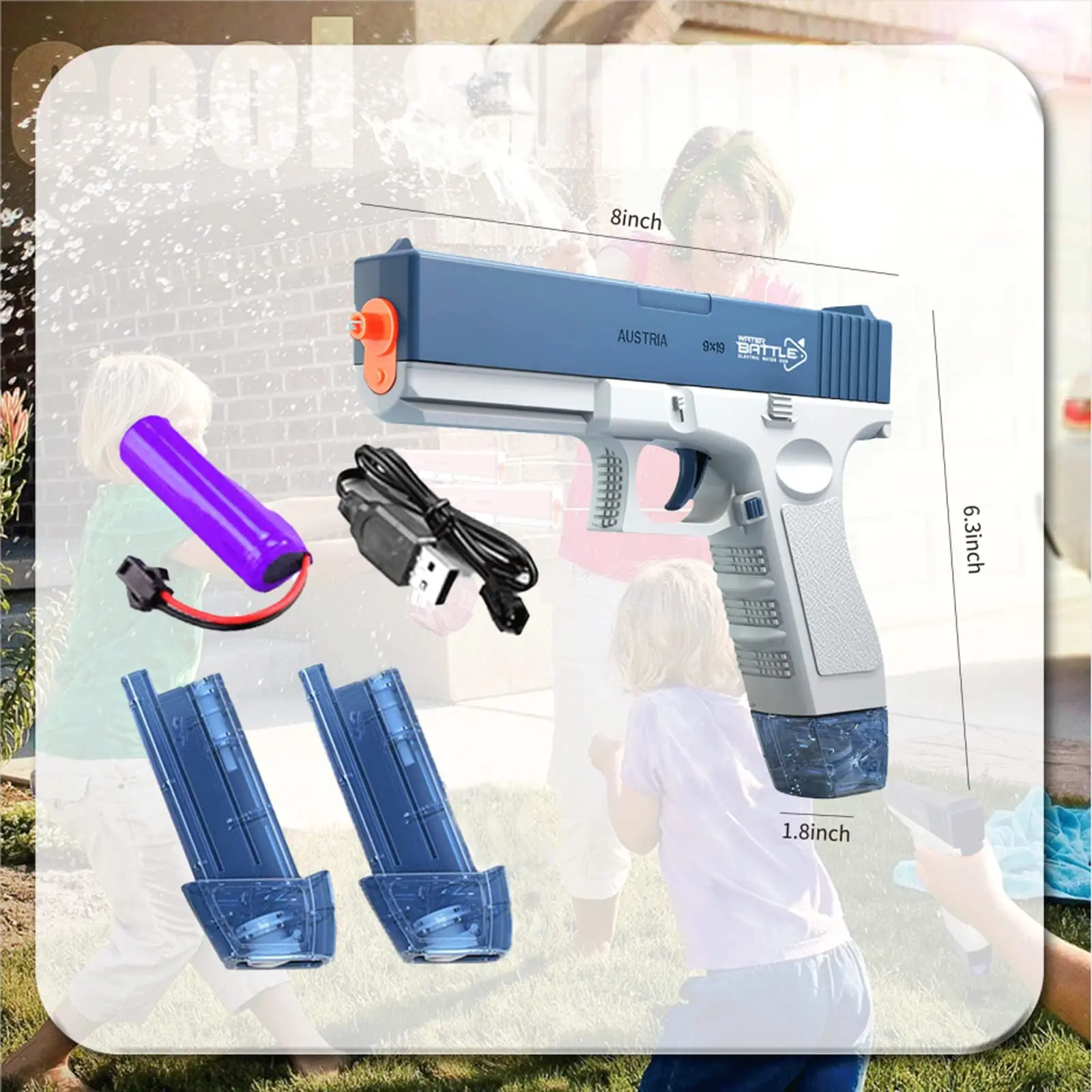 Electric Water Guns, Water Soaker Gun Toys For Kids Ages 8-12, Automatic Squirt Guns Up To 32 FT Range, Summer Pool Beach Party