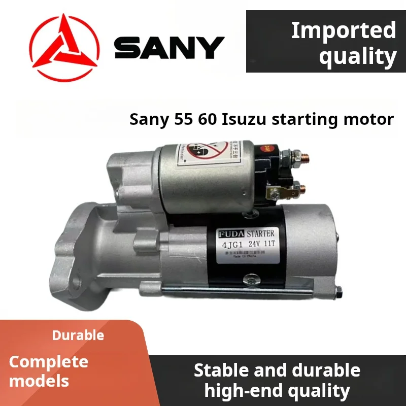 For Sany sy 55 60 65 75 Hitachi ZAX EX 60 70 Isuzu 4JG1 Engine start motor starter Excavator Parts