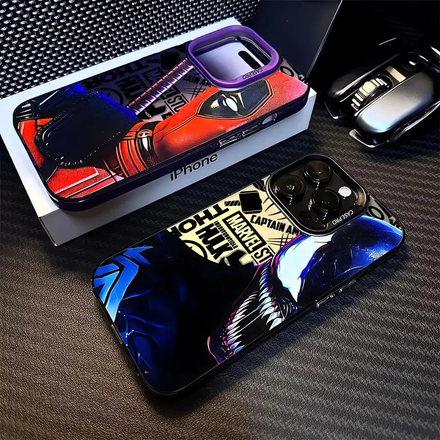 Marvel Deadpool Venom Phone Case for iphone 16 pro 15 X 11 XS Max XR 13 12 Pro 14 Plus 12 Pro Max 14 Shockproof Soft Cover