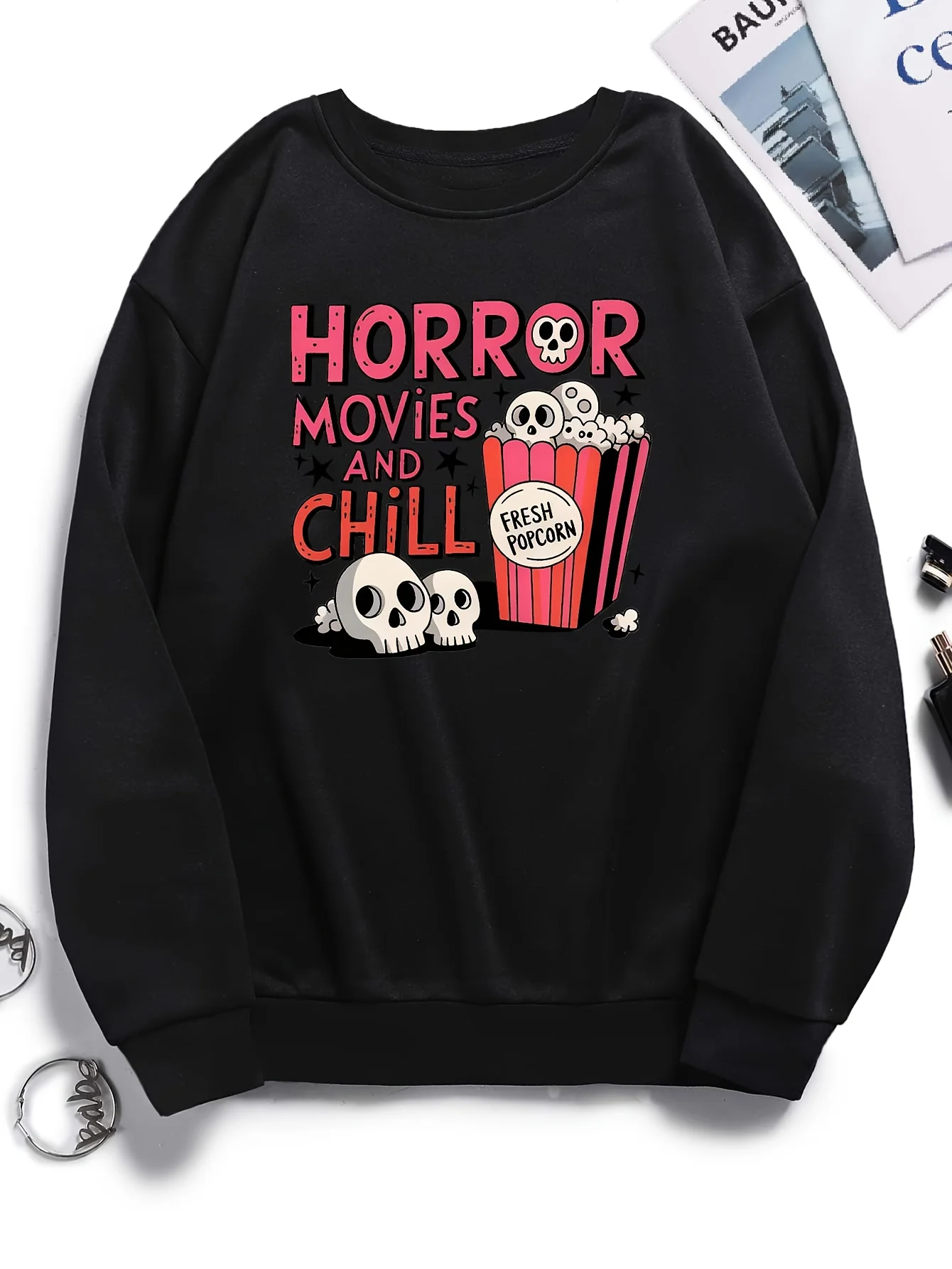 

Halloween Horror Movie Graphic Print Autumn and Winter Cotton Men's and Women's Sweatshirts Outdoor Sports Leisure Fashion Trend