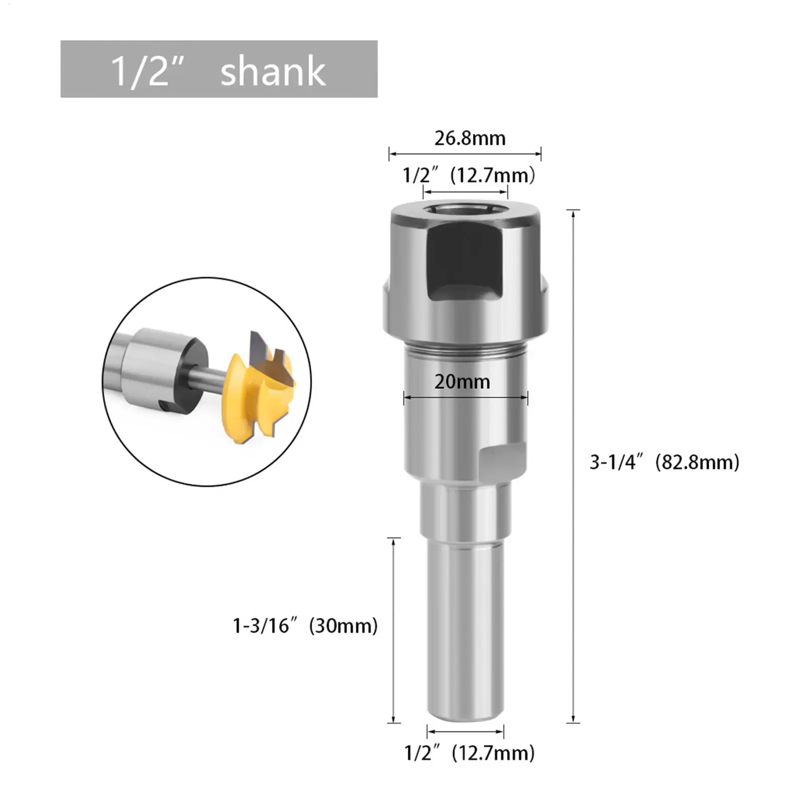Router Bit Extender Chamfer Gripper End Mill Extension For Wood Engraving Trimming Tight Space Grinding DIY Craft Furniture view 6
