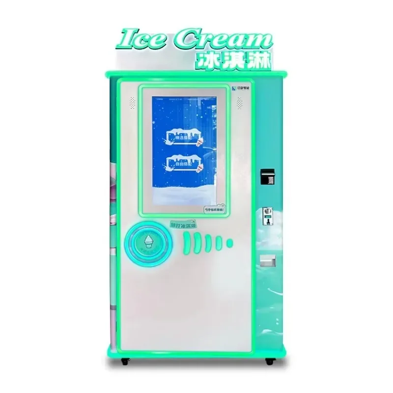 Ice Cream Vending Machine with CE Certification 16 Flavors and Snacks Into The Machine with Add Coin Bill and Card Reader