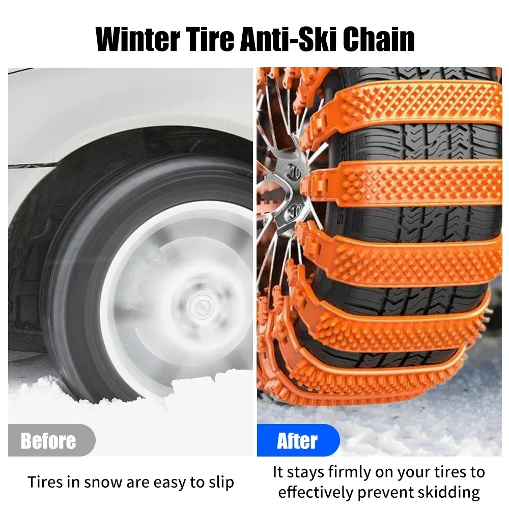 10/20pcs Snow Chain Widen Thicken Car Tire Crawler Type Plastic Anti-skid Chain Winter Wheel Tyre Anti-Slip Ties Emergency Tools