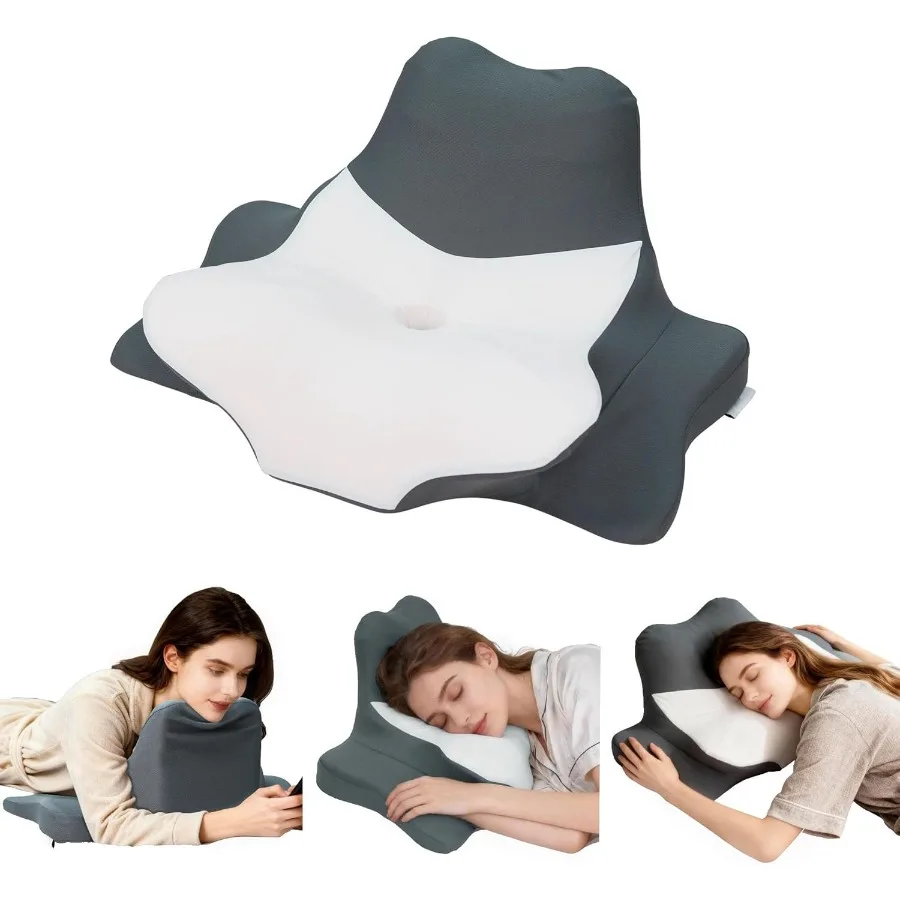 

Эргономичная подушка для чтения с двойным ядром: ортопедическая подушка из пены с эффектом памяти для поддержки шейного отдела позвоночника – подголовник для сна на боку – Ice S