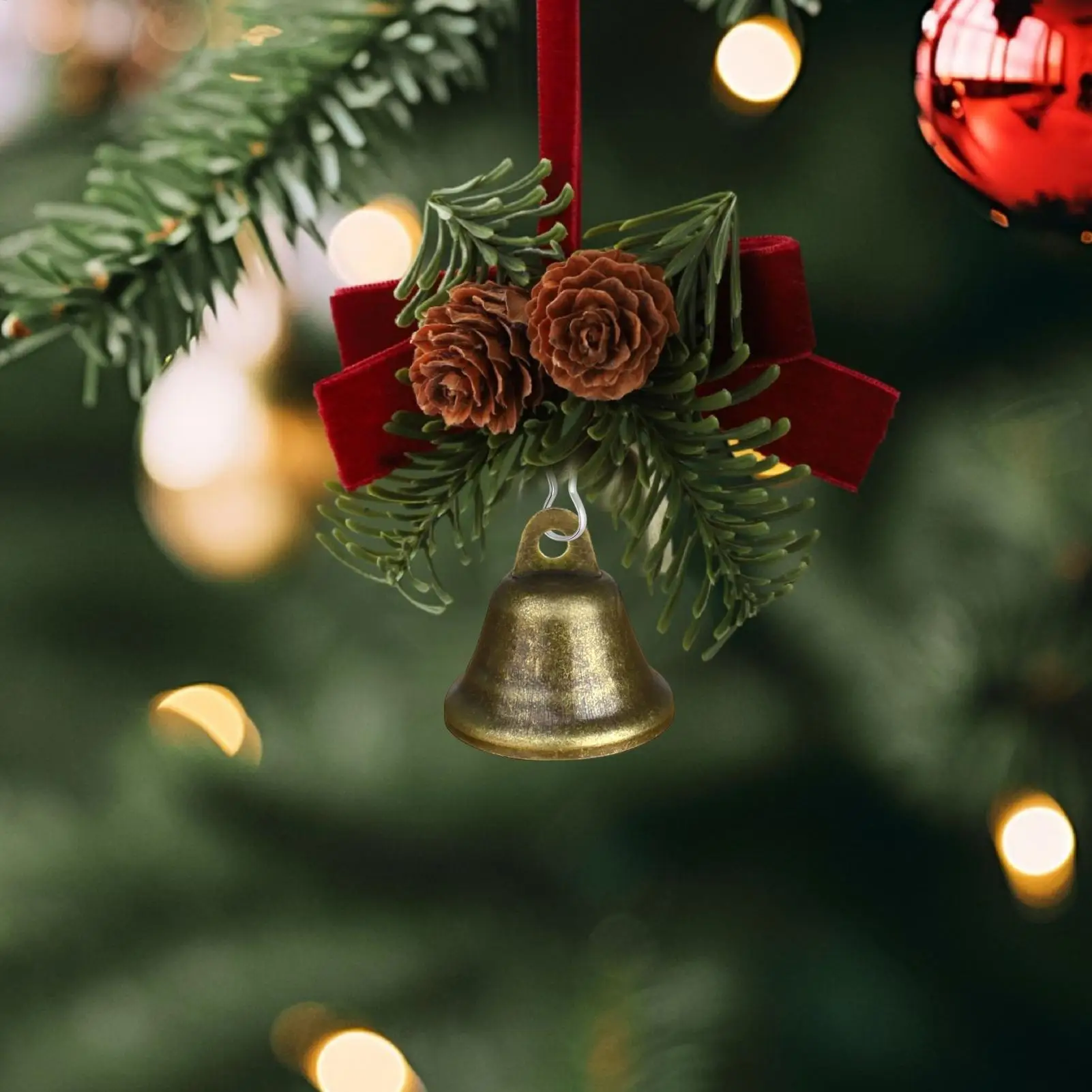 أجراس عيد الميلاد 20 قطعة ديكور شجرة العطلة أجراس عيد الميلاد الريفية لشجرة باب إكليل الزفاف عطلة الكنيسة في الهواء الطلق الطرف