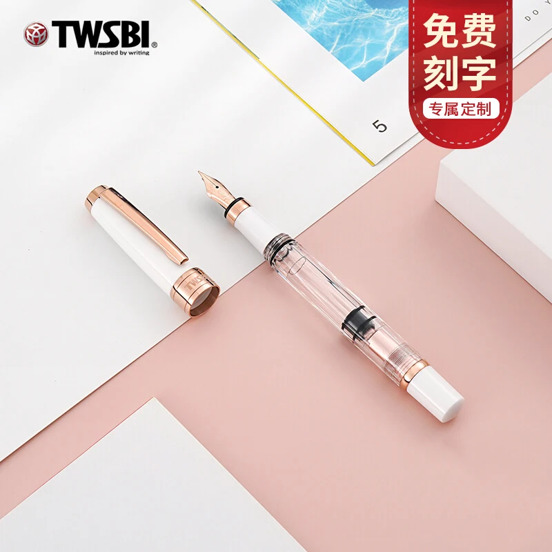 TWSBI 580 Piston Fountain Pen Punk Pink Limited Transparent Color Resin Body Student Writing Business Office Supplies Gift