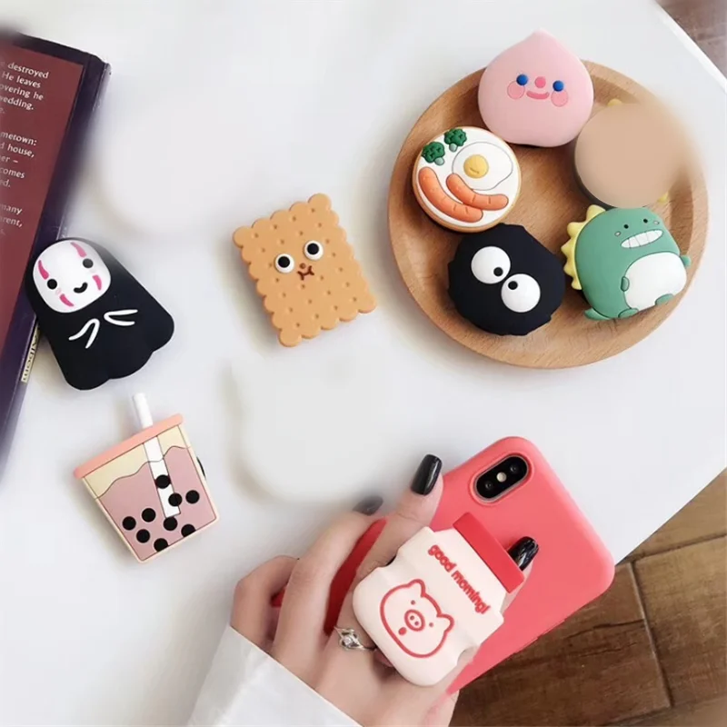 Cartoon Mouse Cookies Rotatable Silicone Phone Finger Ring Smartphones Fold Socket Desktop Stand Bracket Phone Stand Holder