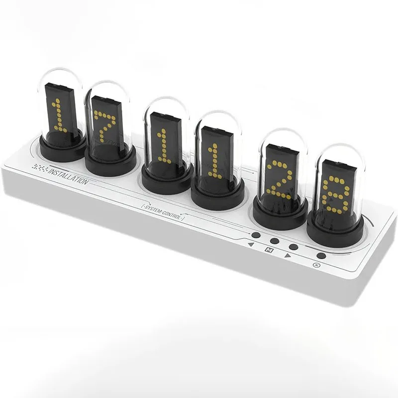 IPS Color Screen Clock Retro WIFI Control IPS Nixie Tube Alarm Clock DIY Clock Faces and Pictures for Game Room Decoration Gift