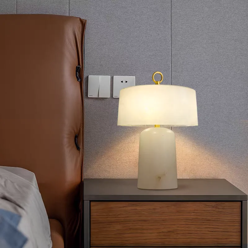 Natural marble luxury desk lamp, exquisite and elegant design, post-modern minimalist style