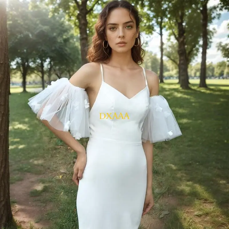 DXAA thanh lịch tay áo cưới với hoa văn ren và độ đàn hồi an toàn cho trang phục cô dâu đặc biệt