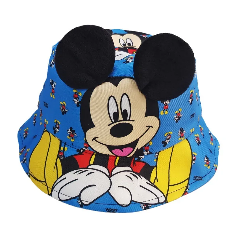 Cartoon Disney Mickey Minnie Children Bucket Hat Cute Boys Girls Outdoor Leisure Sunshade Fisherman Hat Fashion