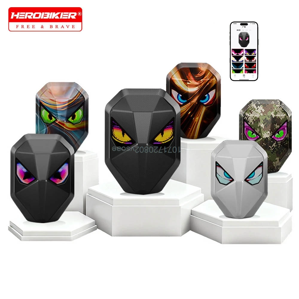 

Led Riding Backpack Motorcycle Backpack Sports App Bluetooth Control LED Eyes Pattern Luminous Hard Shell Rider Helmet Bag