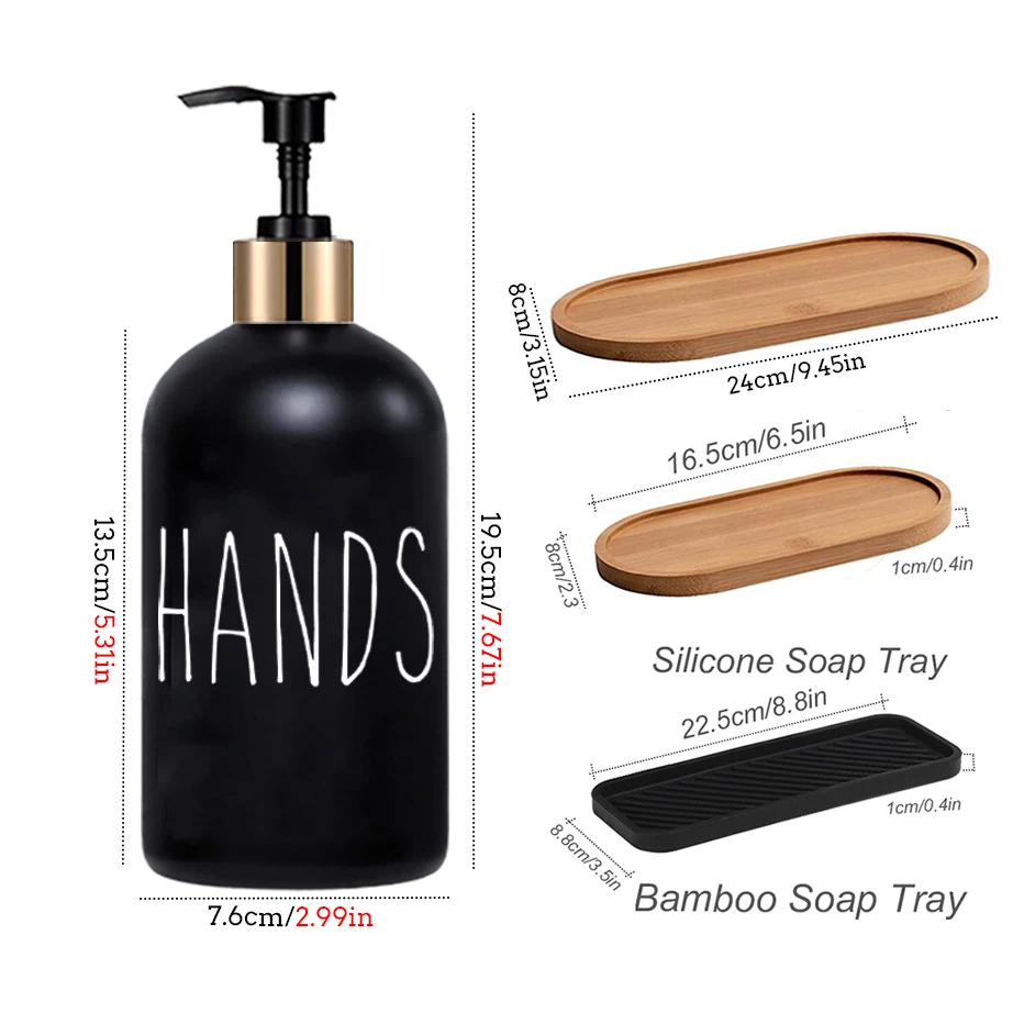 Kitchen Soap Dispenser 500ml Refillable Dish and Hand Soap Bottle Liquid Dispenser Container with Sponge Holder Waterproof Font