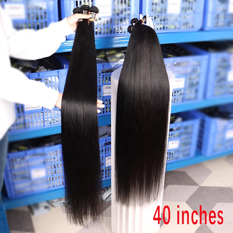 40Inch Straight Bundle Brazilian Hair Bundles Straight Human Hair Weave Bundles Virgin Hair Extensions Promotion Cheap Weave ﻿