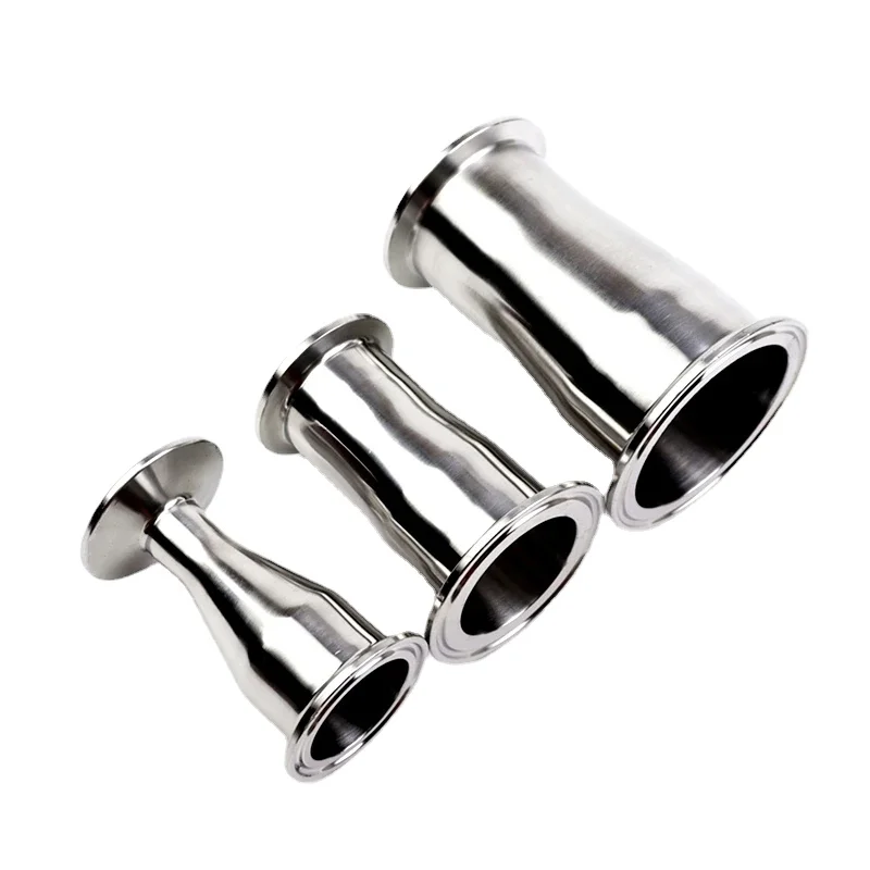 O/D 19/25/32/38/45/51/63/76/89/102mm Reducer SS304 Stainless Steel Sanitary Ferrule 50.5-119mm Concentic Pipe Fitting  Tri Clamp