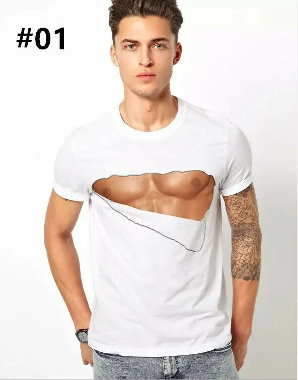 

Mens 3D Print T Shirt Suit Tie Muscle Casual Short Sleeve Graphic Tee Tops
