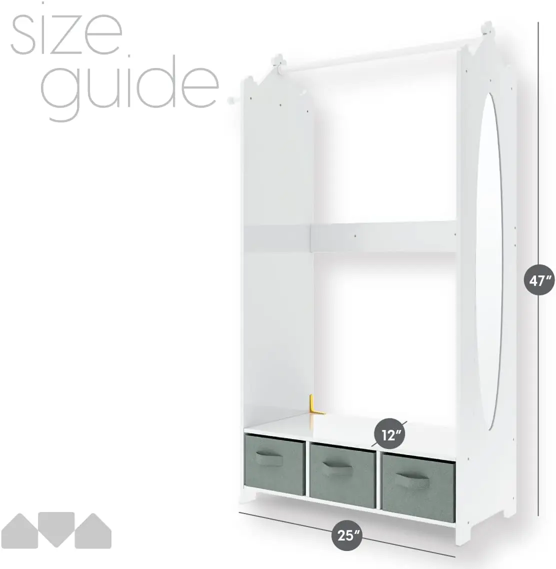 Armoire de Rangement pour Déguisement d'Enfant, Meuble Blanc Ouvert