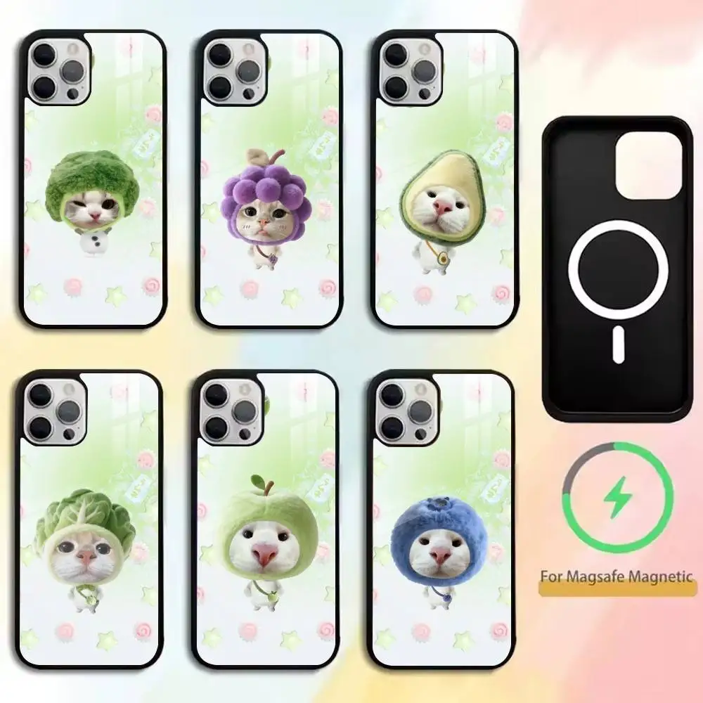 

Food cats with headgear333 Phone Case For iPhone17,16,15,14,13,12,11 Plus,Pro Magnetic For Magsafe Wireless Charging