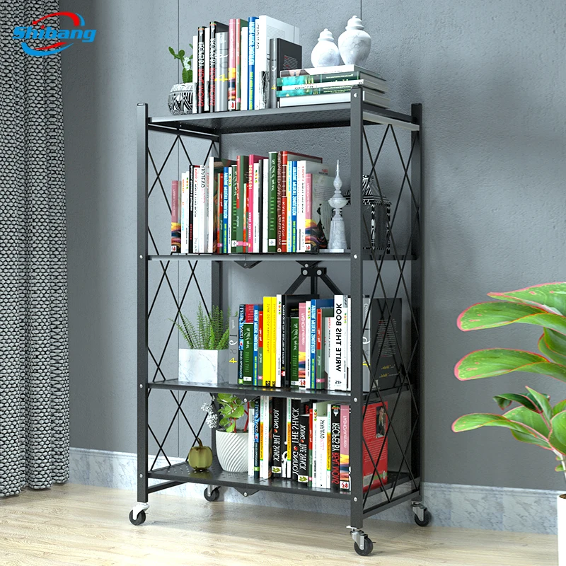 Floor-standing Multi-layer Installation-free Kitchen Folding Shelf Microwave Oven Storage Multifunctional Kitchen Shelf Rack