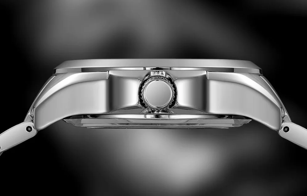BERNY Automatikuhren für Herren, superleuchtend, Datum und Woche, mechanische Herrenuhr, komplett aus Edelstahl, Armbanduhr NH36, Saphir – Detail 4