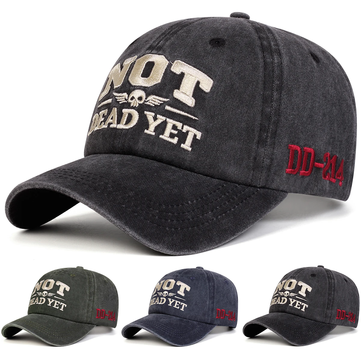 Gorras de Béisbol Bordadas Unisex NOT DEAD YET, Ajustables, Casuales, para Primavera y Otoño, Protección Solar, Gorra Deportiva