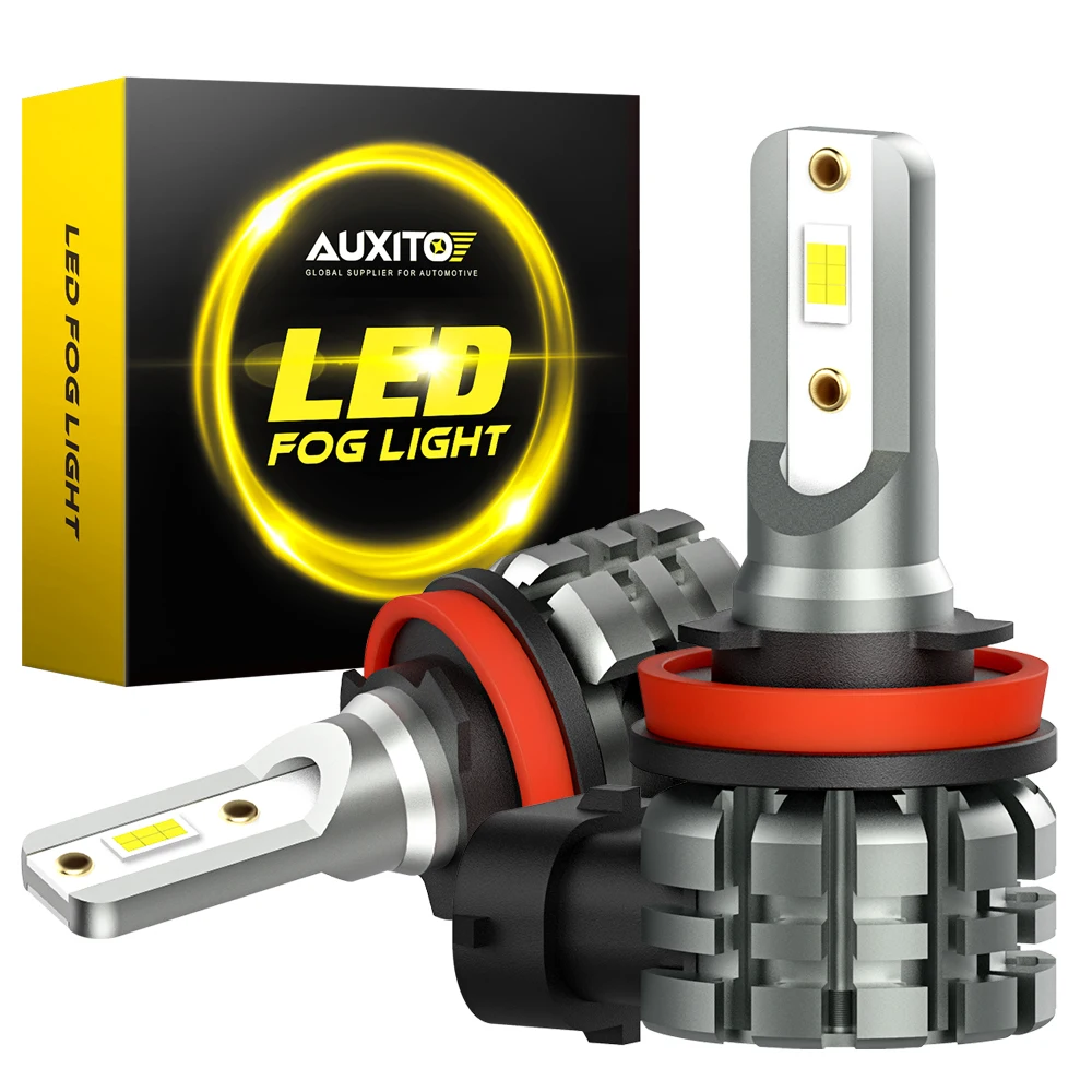 AUXITO 2X H11 H9 H8 LED Fog Light Bulb Canbus Error Free 3000K Yellow Super Bright White Yellow H16JP 9006 HB4 LED Fog Lamp DRL