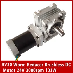 RV30 Worm Reducer Brushless DC Motor 24V 3000rpm 103W Gear Ratio 5:1- 80:1 single output shaft