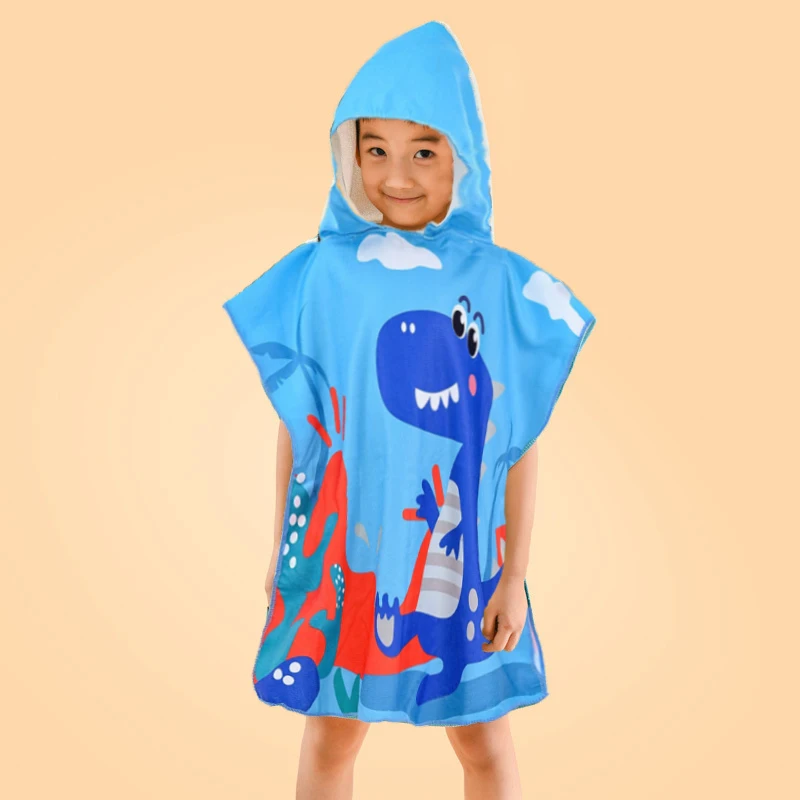 Baby Accessories Cartoon Bath Child Kid Hooded Cloak Bathrobe Towel Cotton Beach Towel Baby Children Cartoon Bath Towel Robes