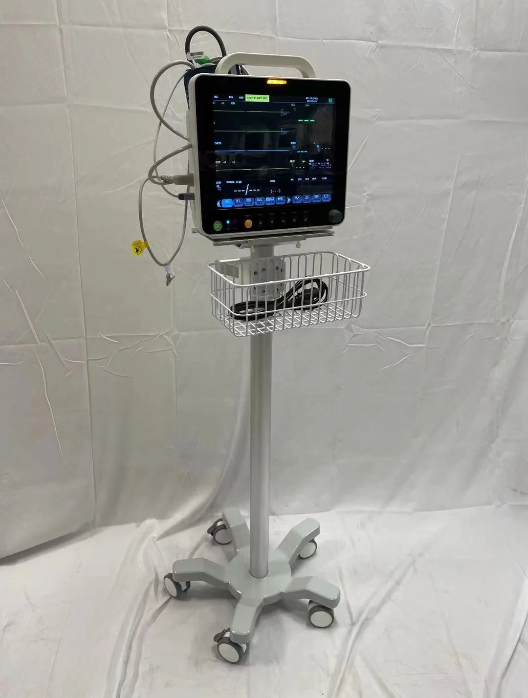 Emergency Hospital Apparatus Multiparameter Touch Screen Cardiac Monitor 12inch Patient Monitor