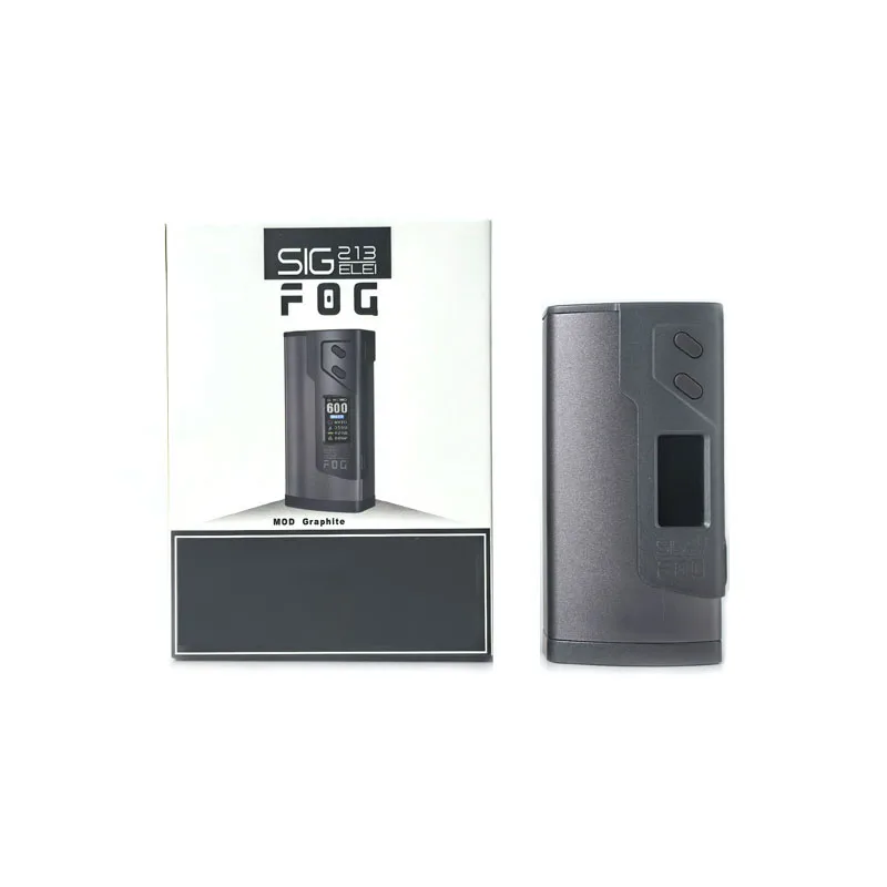 Autêntico Sigelei 213 FOG 213W Caixa Mod 5 ~ 213W Suporte Vape Tanque de 0,1-3,0ohm Alimentado por Dual 18650 Auto Smart Curve Output E Cigs