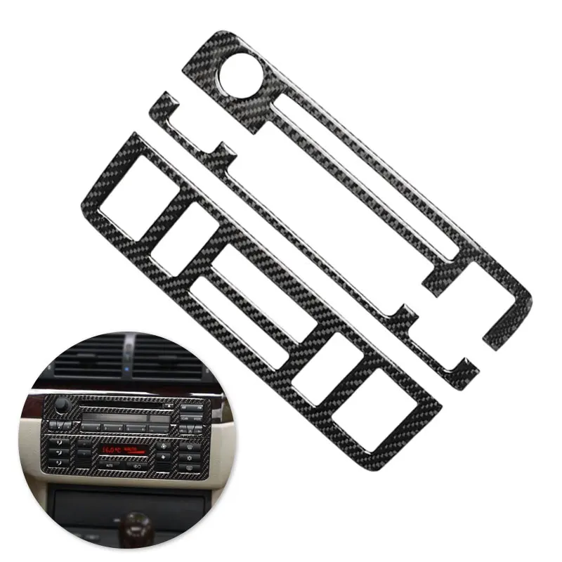 

Для BMW 3 серии E46 1998-2005, автомобильный Стайлинг из настоящего углеродного волокна, автомобильное управление в центре, фоторамка приборной панели, отделка, наклейка