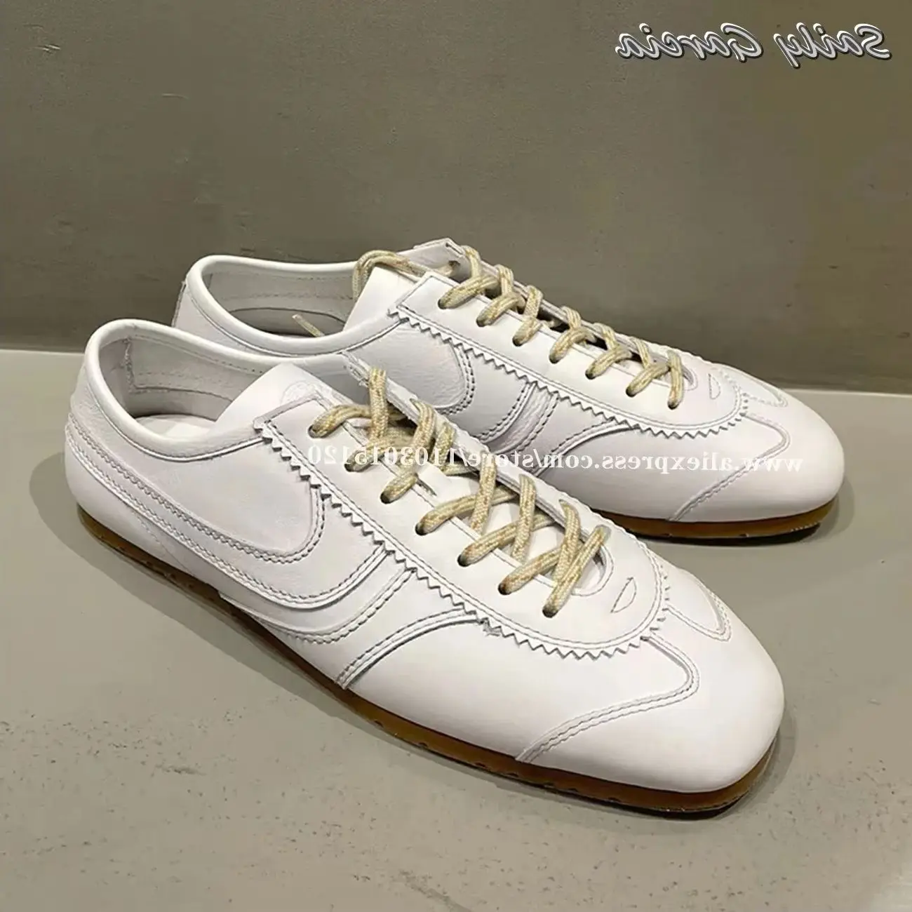 

Genuine Leather Mixed Color Lace Up Sneakers 2025 New Fashion All-Match Casual Shoes Round Toe Cow Hide Leather Training Shoes