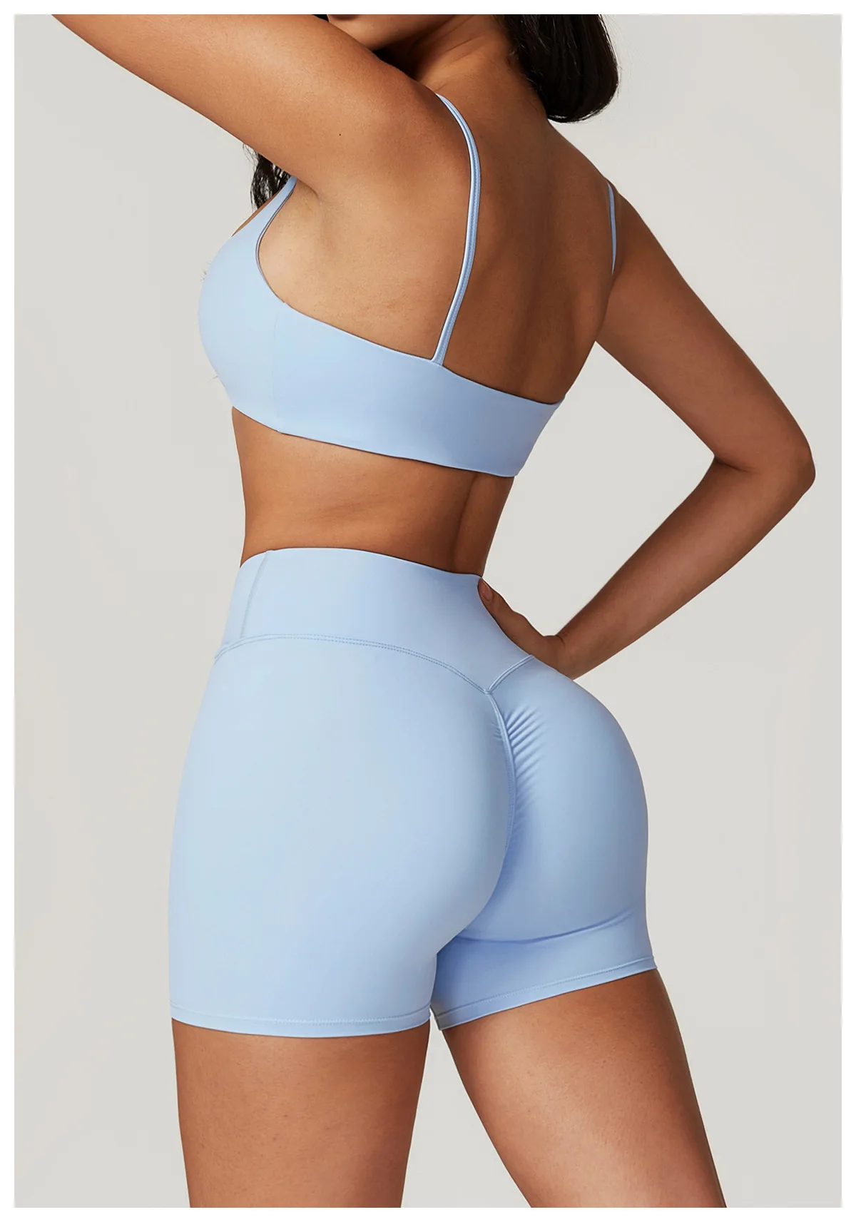 Sommer Neu Damen V-Ausschnitt Sport-BH Push-Up Bandeau-BH Fitness Rückenfreies Crop-Top Damen Workout Yoga Unterwäsche – Detail 9