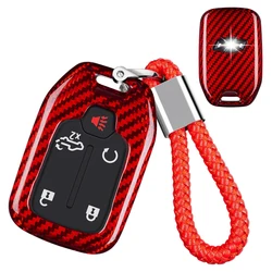 Caso de fibra de carbono Key Fob, Capa para 2019-2023 Chevrolet Chevy Silverado e GMC Sierra 1500 2500HD 3500HD, Acessórios de carro