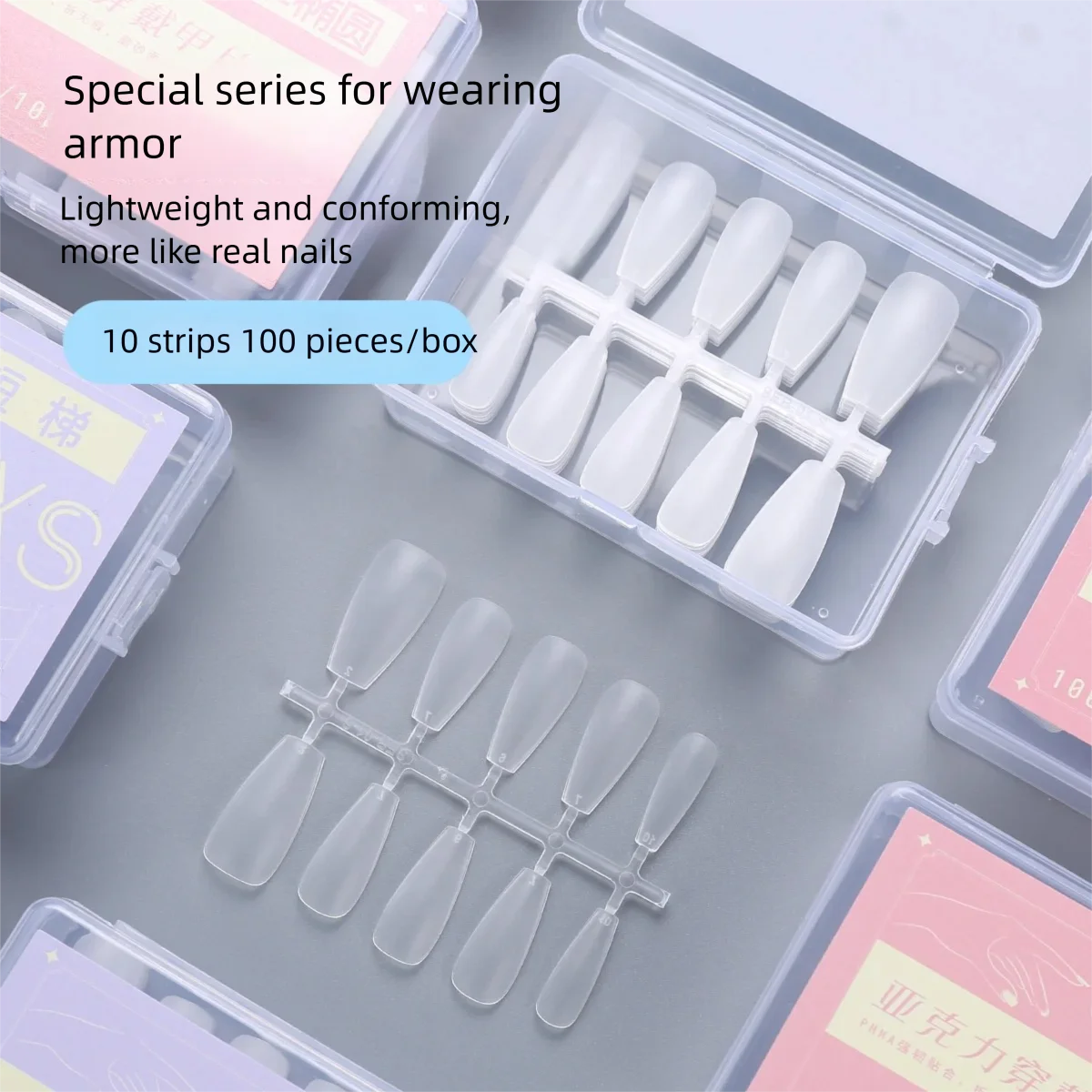 

100PC Wearable Nail Extensions,Ultra-Thin Matte Short Nail Tips, Nail Stickers for fake nails with nail stickers