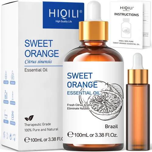 HIQILI-Aceites Esenciales de naranja dulce, difusor 100 puro para aromaterapia, humidificador, masaje, aire fresco, vela, 100% ML