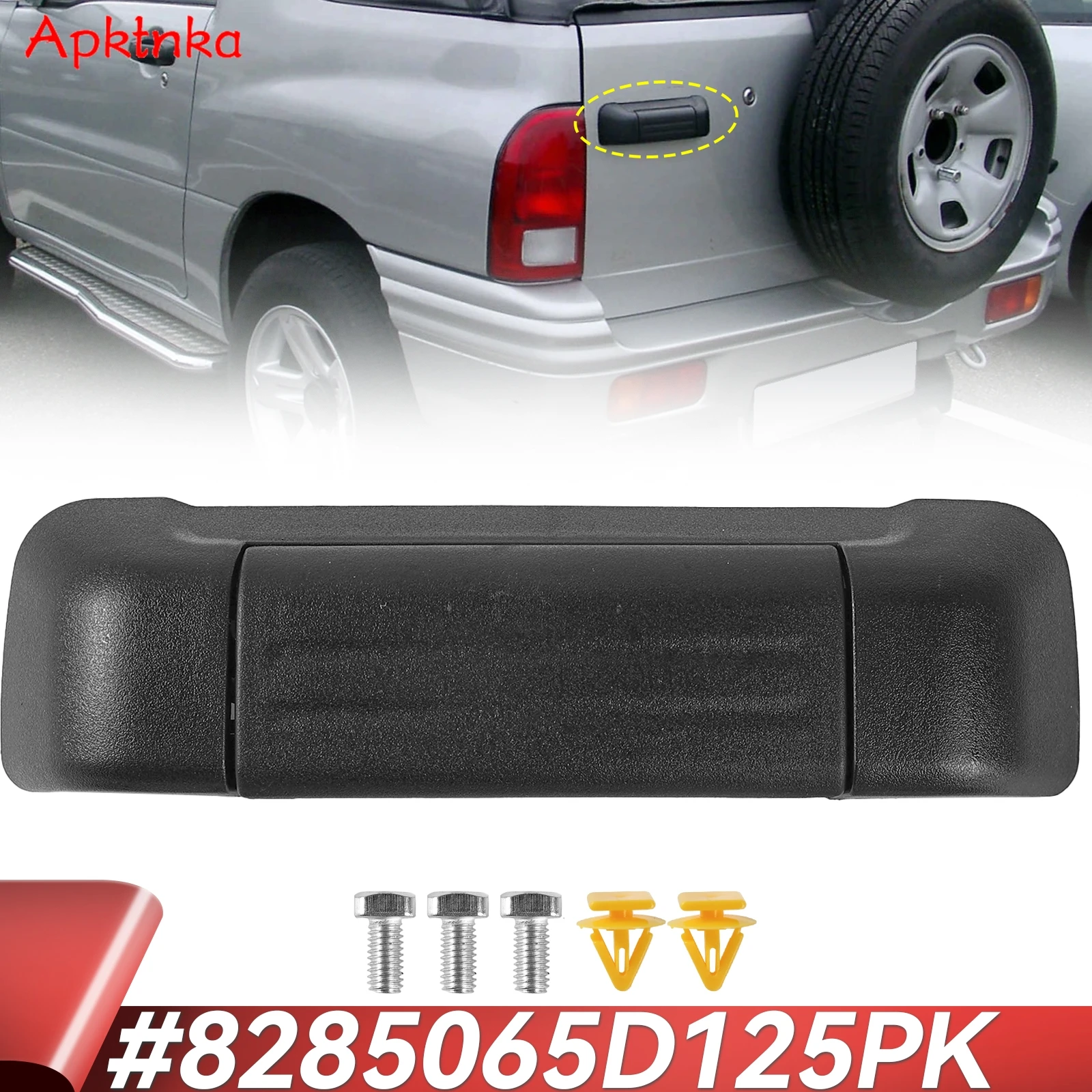 Manija Exterior de Puerta Trasera de Coche Apktnka con Clips 8285065D125PK para Suzuki Grand Vitara XL-7 1998-2005, Piezas de Repuesto