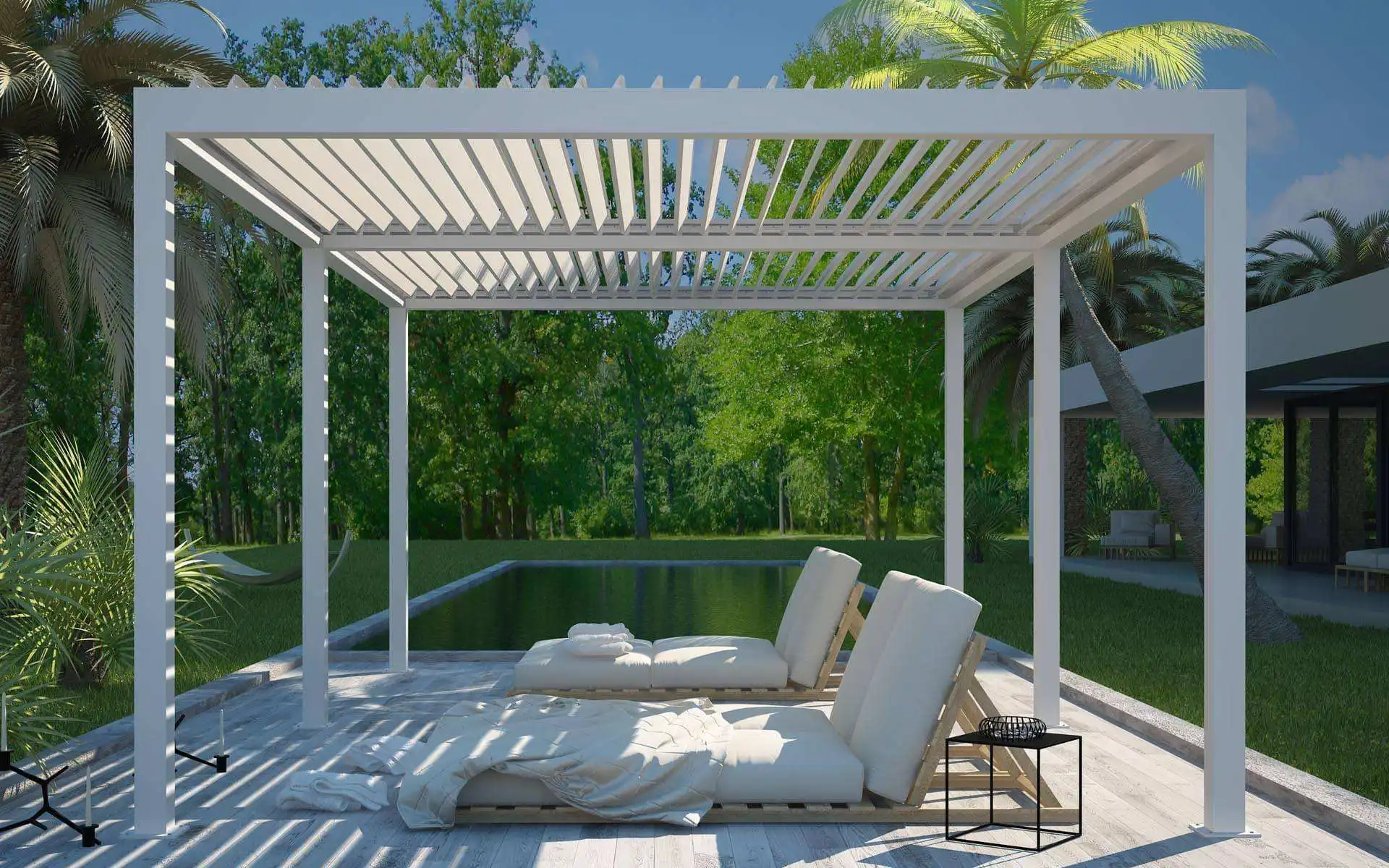 

Factory Customization Personalization Snow Proof and Rain Proof Pavilion APP Control Adjustable Blinds Gazebo Outdoor Pergola