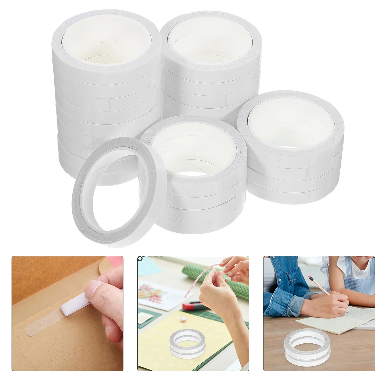 25 Rolls Double-sided Tape White Out Decorative Trim Scrapbooking Advertising Adhesive Student