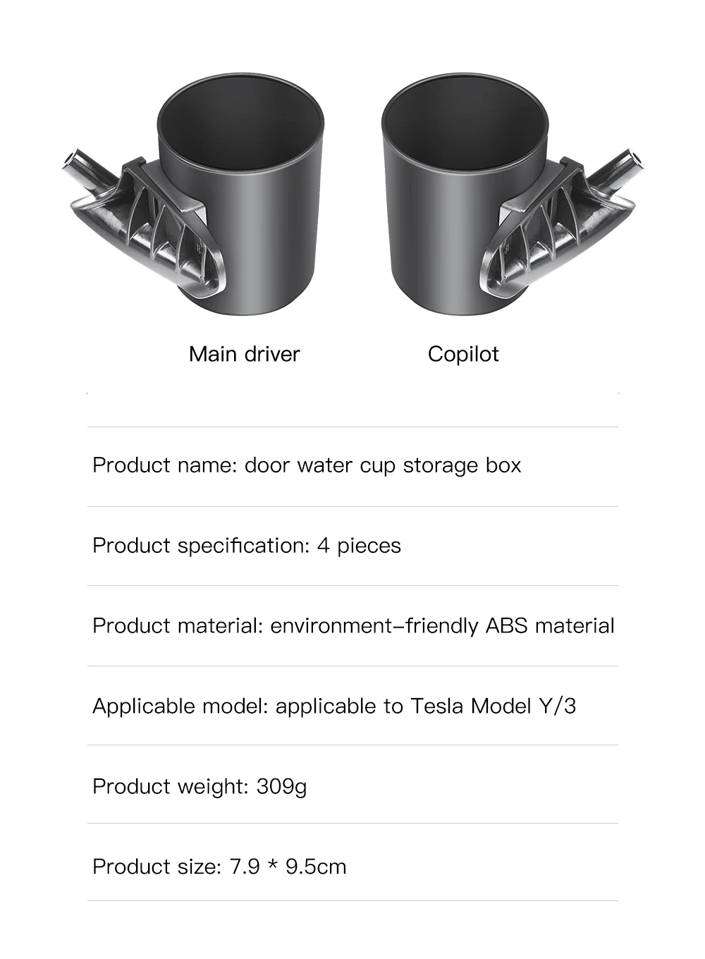 YZ Für Tesla Model 3/Y/YL Highland Juniper 2026 Getränkehalter Türgriff Kaffee-Getränkehalter Autozubehör – Detail 11