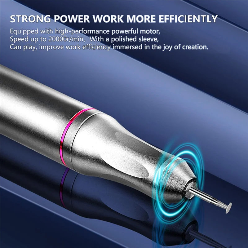 ABMS-666F Alat Tanpa Kabel 6000-20000RPM Kit Penggiling Listrik 3.7V 10W Kecepatan Variabel untuk Pemolesan Pengasah Ukiran
