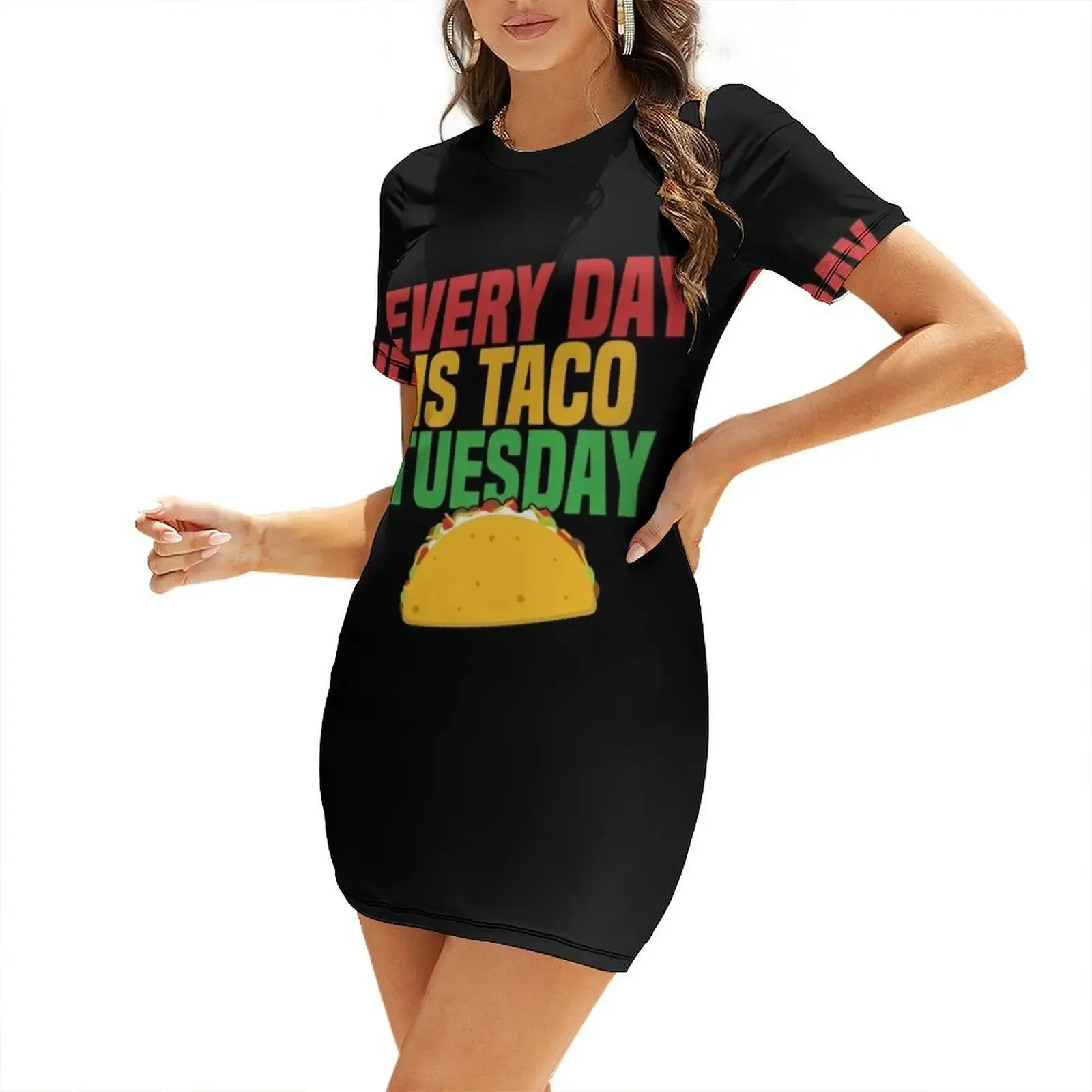 

Funny Taco Shirt, Every Day Is Taco Tuesday Cinco De Mayo Short-Sleeved Dress festival outfit women Dress