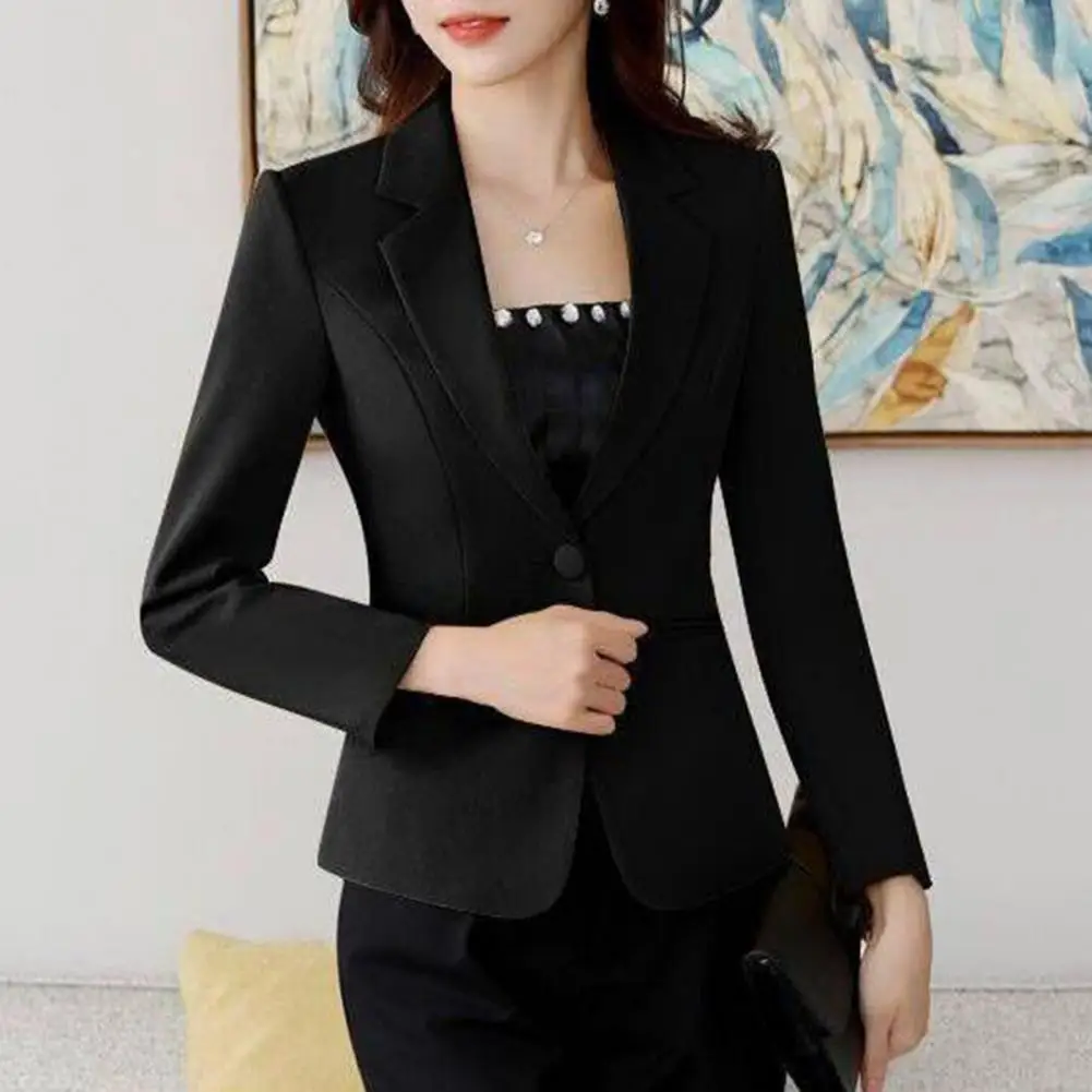 Blazer lengan panjang wanita, Blazer mantel lurus musim semi