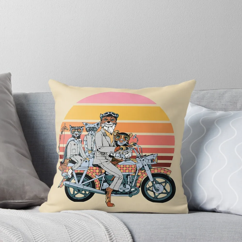 

Fantastic Mr. fox and family on a motorbike Throw Pillow Cusions Cover pillow cover luxury pillow