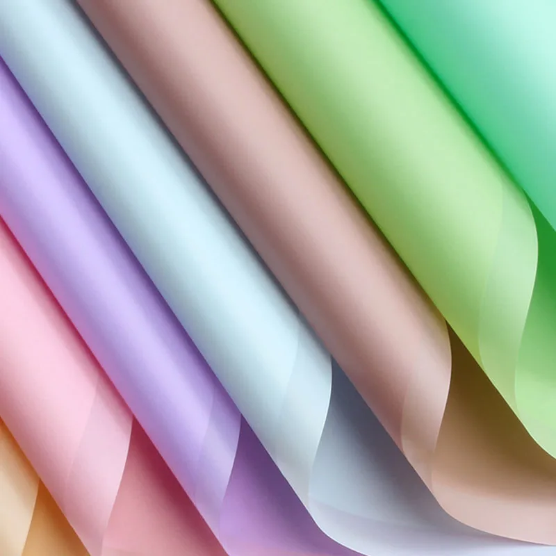 20/100sheet 57x57cm Film Paper waterproof Plain flower bouquet papers gift pack For birthday wedding valentine mother's day deco