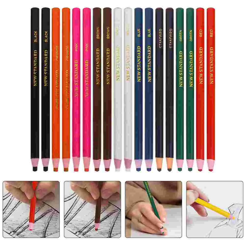 20 Pcs Wood Wax Pencil For Paper Fabric Grease Marker Crayon Oily China Household Peel Off Drawing Accessory Art Supplies