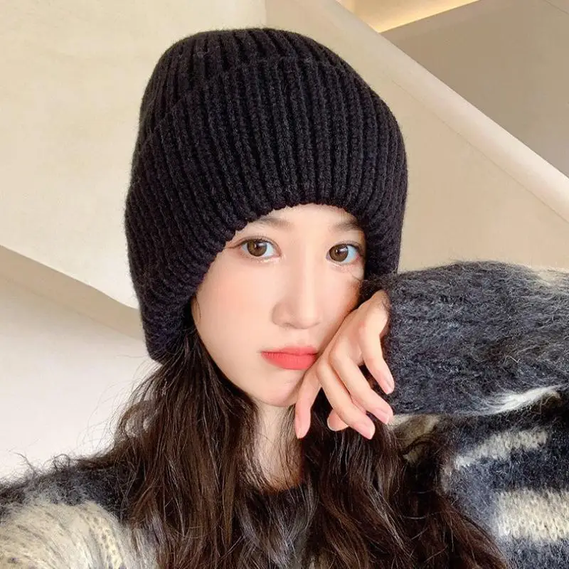 أزياء الشتاء القبعات الدافئة للنساء عارضة التراص محبوك بونيه قبعات الرجال القبعات بلون الهيب هوب للجنسين الإناث بيني