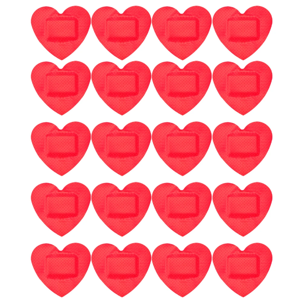 

30pcs Heart Wound Patches Red Breathable Kids Wound Care Patches Outdoor Care Protection First Aid Supplies