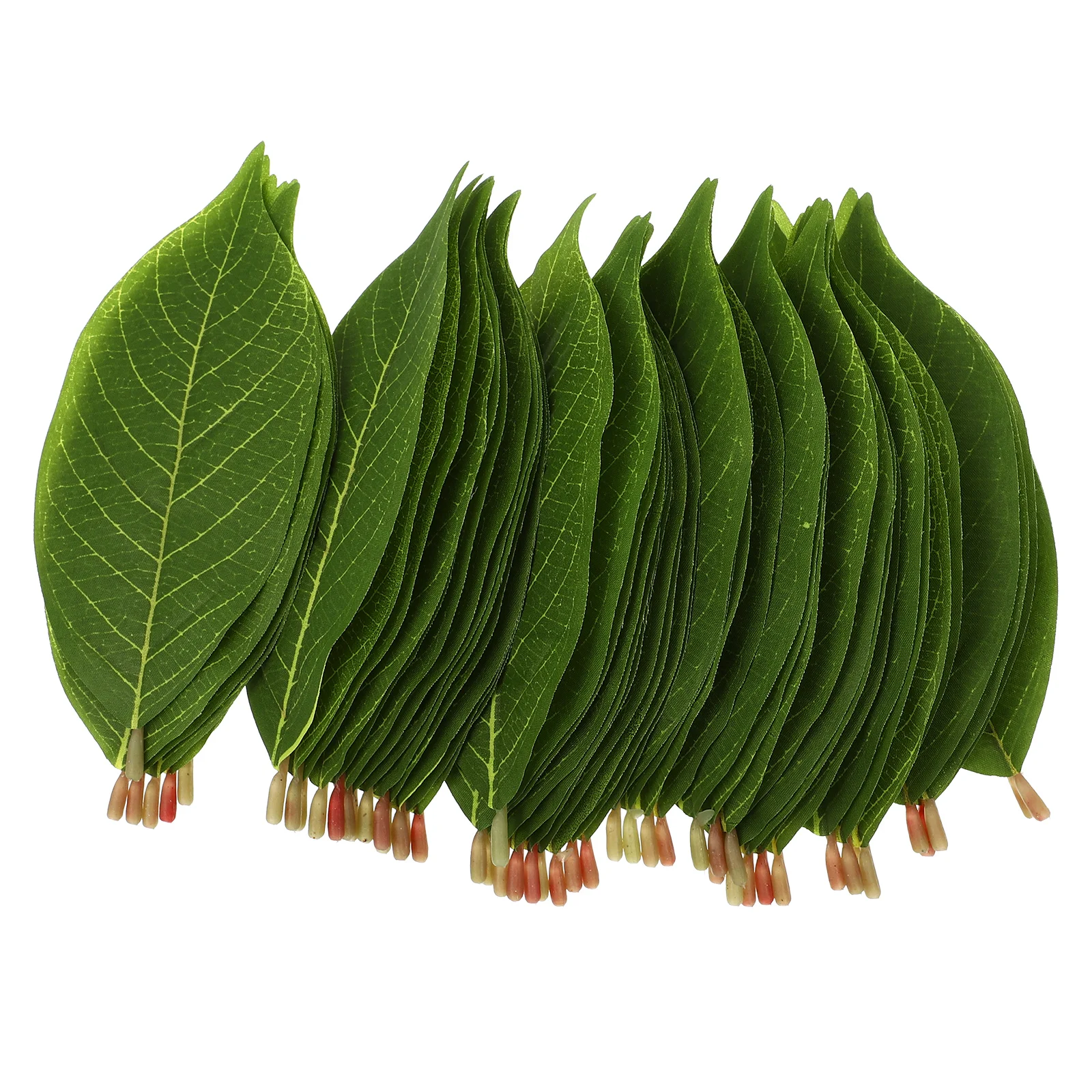 

50 Pcs Artificial Magnolia Leaves Fake Leaf Decor Green Plant PU Material Scene Adornment Lifelike Design Photo Prop Simulated